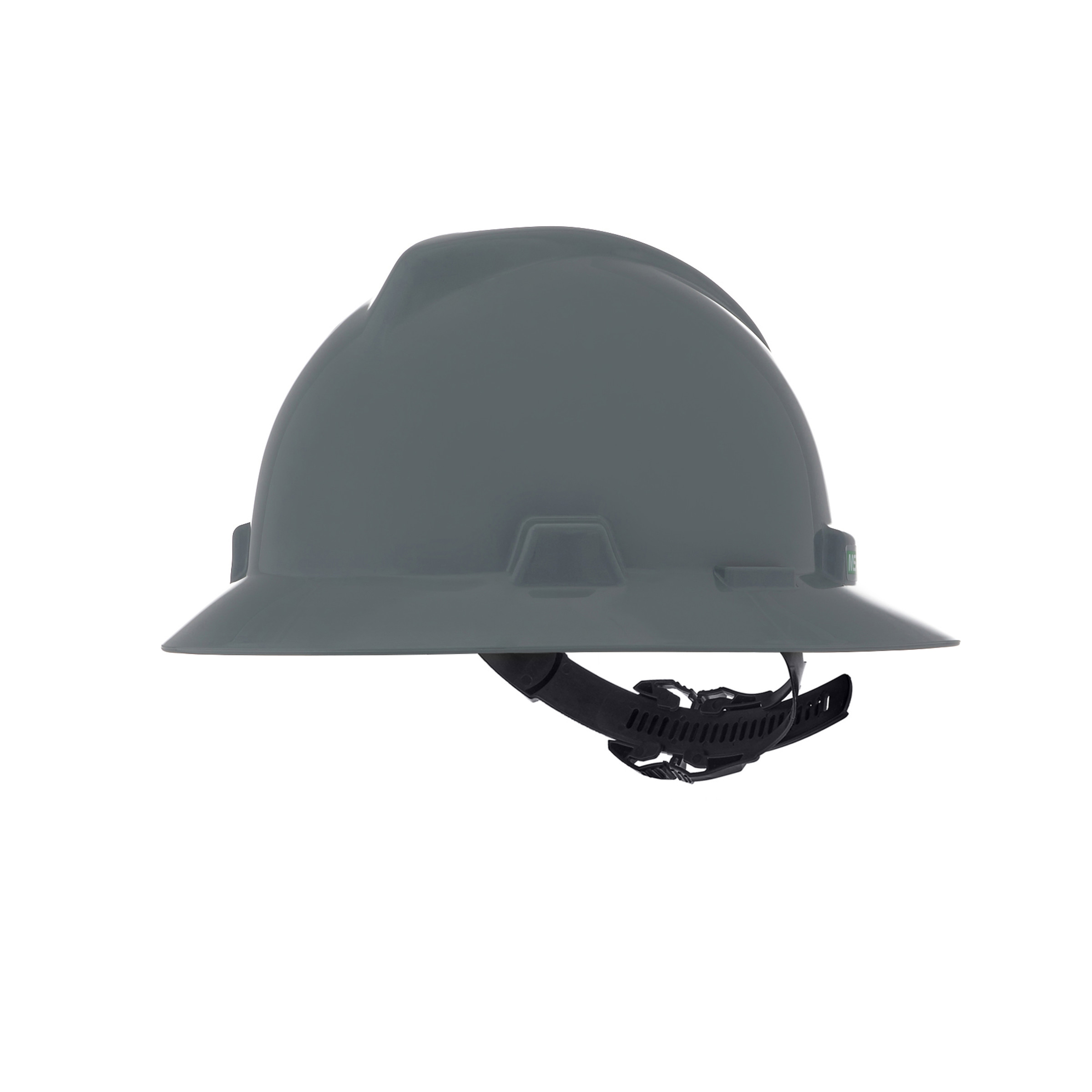 V-Gard Slotted Full-Brim Hat, Gray, w/1-Touch Suspension